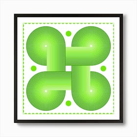 Green Geometric Pattern Art Print