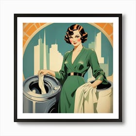 Vintage Washing Machine Art Print