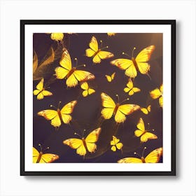 Yellow Butterflies 3 Art Print