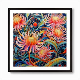 Abstract flowers 1 Art Print