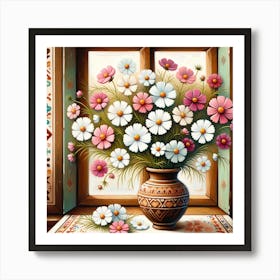 Cosmos In A Vase 2 Art Print