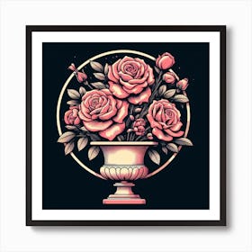 Roses In A Vase 4 Art Print