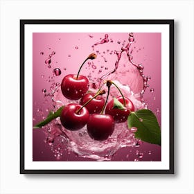 Cherries In Water Art Print