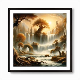 Mythical Waterfall 23 Art Print