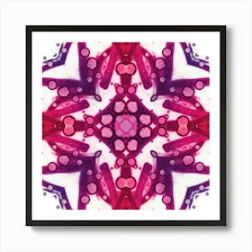 Pink Watercolor Flower Pattern Made Of Spots Art Print