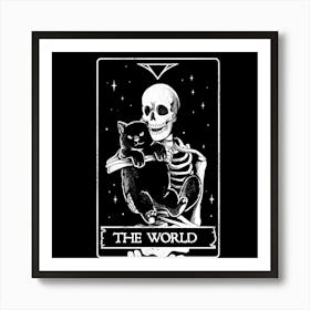 The World - Death Skull Cat Gift 1 Art Print
