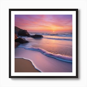 Sunset On The Beach 1 Art Print