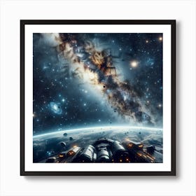 Spaceship In Space,Familiar Reflections,A Galaxy Far, Far Away... Closer Than You Think, Inspired by Vanishing Point perspective,star wars Art Print