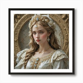 Beautiful Angel Like Face Of European Origin Women Art Print