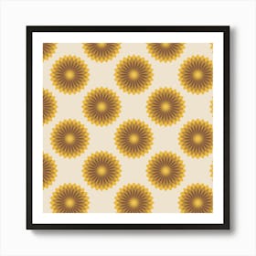 Brown Retro Pattern 10 Art Print