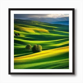 Green Hills 1 Art Print