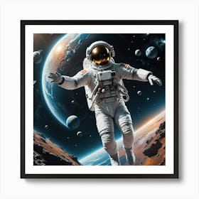 Astronaut In Space 4 Art Print