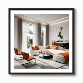 213914 Villa Living Room, Modern Minimalist Style, White Xl 1024 V1 0 1 Art Print