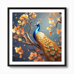 Peacock In A Tree Art Print