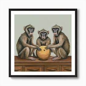 Bowling Baboons Banquet Print Art And Wall Art Art Print