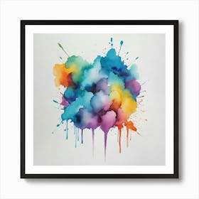 Watercolor Splatter art print Art Print