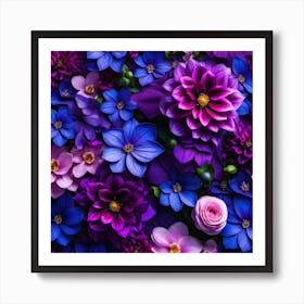 Purple Flowers Wallpaper 4 Art Print