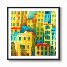 Colorful Buildings Art Print