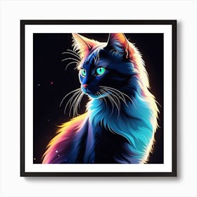 Colorful Cat Art Print