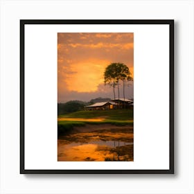 Sunset At The Golf Club Art Print