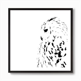 Snowy Owl White Series Square Art Print