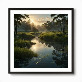 Sunrise In The Forest 16 Art Print