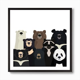 Bear Family Portrait Art Print