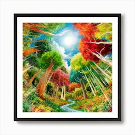 Colorful Forest Art Print