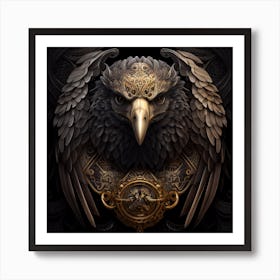 Eagle Ornate Pattern Feather Texture Art Print