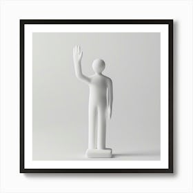 White Man Waving Art Print