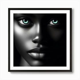 Black Woman With Green Eyes 28 Art Print