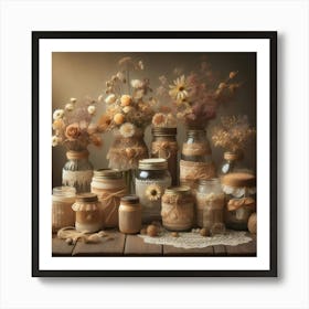 Jars Of Flowers Poster