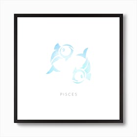 Pisces Zodiac Square Art Print