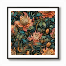 Lotus Flower Wallpaper Art Print