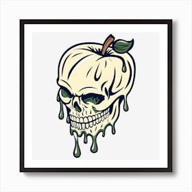 Skull With Apple Art Print