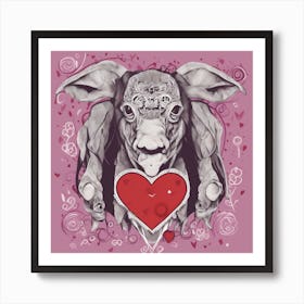 Pig With Heart Art Print