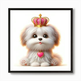 Cute Dog With A Crown 2 Art Print