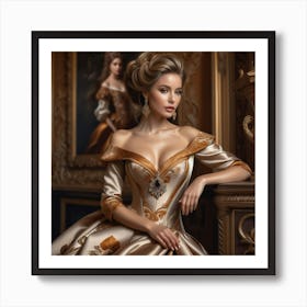 Beautiful Woman In A Ball Gown Art Print