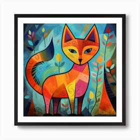 Colorful Fox 2 Art Print