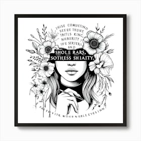 Woman With Flowers Art Print