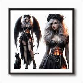 Gothic Angel 3 Art Print