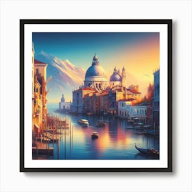 Venice At Sunset 1 Poster