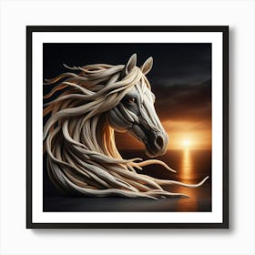 Horse Head At Sunset Art Print