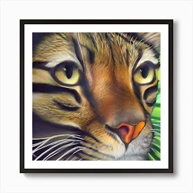 Pretty Jungle Cat Portrait Art Print
