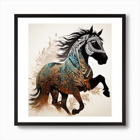 Tribal Horse Canvas Art Art Print