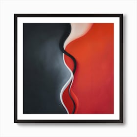 Abstract Red And Black Painting Art Print