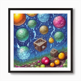 Bubbles In The Rain Art Print