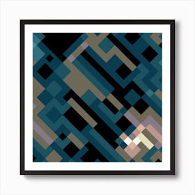 Abstract in Teal Art Print