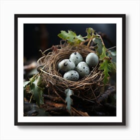 Bird Nest With Eggs Art Print