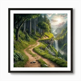 Path To The Waterfall Art Print